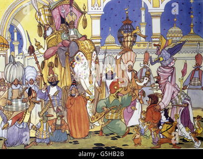 Literatur, Märchen, 'Mecki bei Sindbad', Bildband, 'wie wir Sindbad dem Seefahrer begegneten', 1962, Zusatz-Rechteklärung-nicht vorhanden Stockfoto