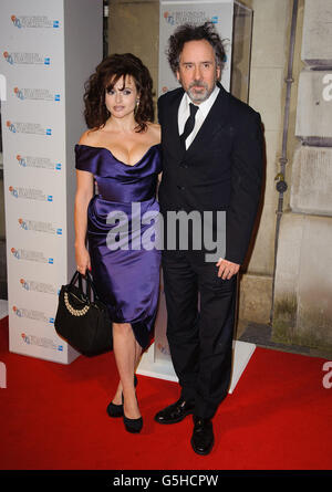 Helena Bonham Carter und Tim Burton treffen bei den BFI London Film Festival Awards im Banqueting House in Westminster, im Zentrum von London, ein. Stockfoto