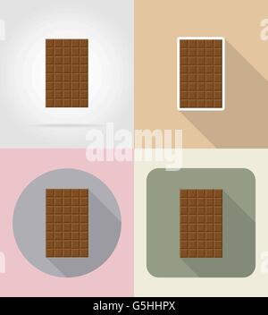 Tafelware Lebensmitteln und Gegenständen, die flache Symbole-Illustration auf Hintergrund isoliert Vektor Stock Vektor