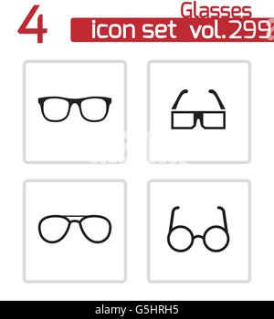 Vektor schwarze Brille Icons set Stock Vektor