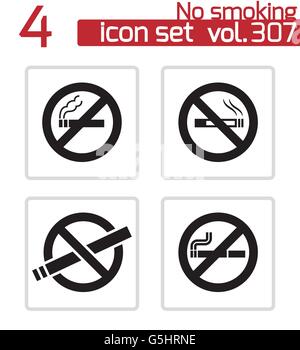 Vektor schwarze stellen keine Rauchen icons Stock Vektor