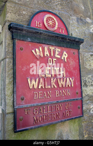 Wasser von Leith Gehweg, Dean Village; Edinburgh; Schottland; Europa Stockfoto