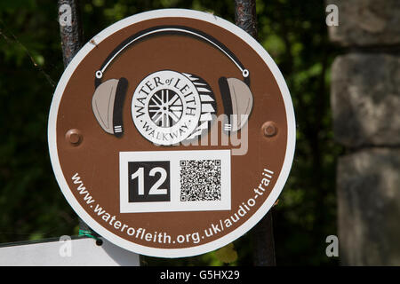 Wasser von Leith Gehweg Zeichen, Dean Village; Edinburgh; Schottland; Europa Stockfoto