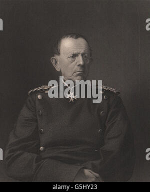 FRANCO-PREUSSISCHER Krieg: General Von Moltke. Deutschland, antiken Druck 1875 Stockfoto