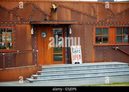 Die Galeere-Cafe von Oamaru Hafen, Oamaru, North Otago, Südinsel, Neuseeland Stockfoto