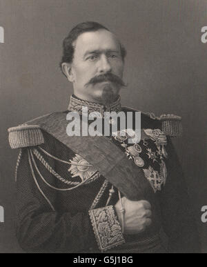 FRANCO-PREUSSISCHER Krieg: General Bourbaki. Frankreich, antique print 1875 Stockfoto