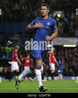 Fußball - Capital One Cup - vierte Runde - Chelsea gegen Manchester United - Stamford Bridge. Chelsea's Gary Cahill feiert das zweite Tor seines Spieles Stockfoto