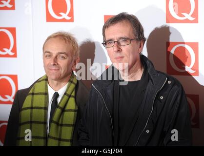 Die Q Awards - London. Karl Hyde und Rick Smith von Underworld bei den Q Awards 2012 im Grosvenor House Hotel, Park Lane, London Stockfoto