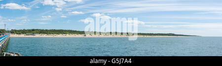 PALANGA Litauen - 13 Juni: Blick auf den Palanga sandigen Strand. Palanga ist der beliebteste Ferienort in Litauen Stockfoto