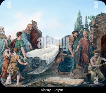 Bestattung der Heiligen Cäcilie. Beerdigung des Heiligen Caecilie Stockfoto