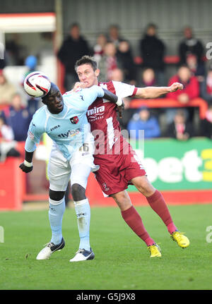 Fußball - Npower Football League Two - Cheltenham Town V Exeter City - Whaddon Road Stockfoto