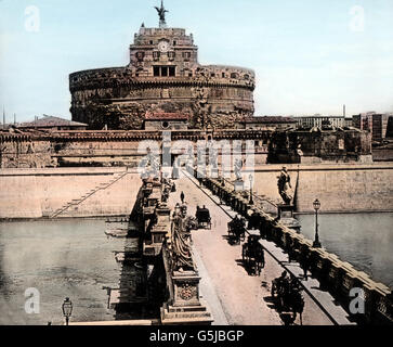 Sterben Sie Engelsburg in Rom, Italien 1920er Jahre. Castel Sant Angelo in Rom der 1920er Jahre. Stockfoto