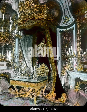 Arbeitszimmer von König Ludwig II. Auf Schloß Linderhof in Ettal in Bayern. Studie des Königs Louis II Schloss Linderhof bei Ettal in Bayern. Stockfoto