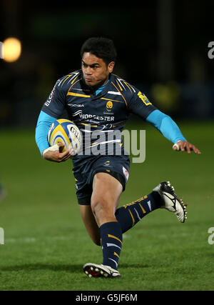 Rugby Union - Aviva Premiership - Worcester Warriors V Sale Sharks - Sixways Stadium. David Lemi, Worcester Warriors Stockfoto