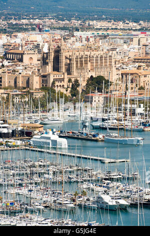Vertikale Antenne Stadtbild von Palma de Mallorca. Stockfoto