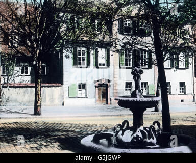 Das Haus in der Schillerstraße in Weimar 1802 Kaufte der Deutsche Dichter Friedrich Schiller, Thüringen 1920er Jahre Esplanade. Deutscher Dichter Friedrich Schiller kaufte das Haus im Jahre 1802 in Weimar, Thüringen der 1920er Jahre. Stockfoto