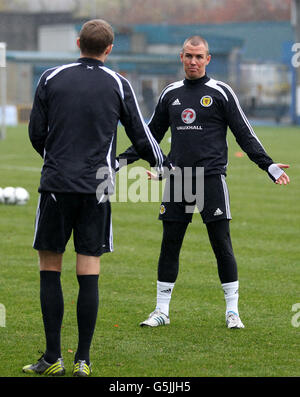 Fußball - internationale Freundschaftsspiele - Luxemburg V Schottland - Schottland Training - Cappielow Park Stockfoto