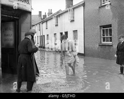 Überfluteten Dorf - Stratton - Cornwall Stockfoto