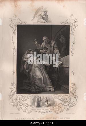 Schwester ELIZABETH BARTON: Heiliges Mädchen von Kent Hochstapelei. . TALLIS, print 1853 Stockfoto