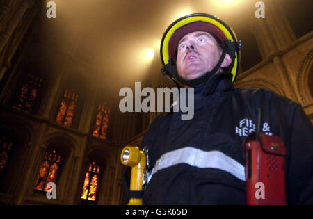 Peterborough Kathedrale Feuer Stockfoto