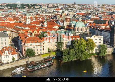 Luftaufnahme des Prager Stadtbild, Prag, Tschechische Republik Stockfoto