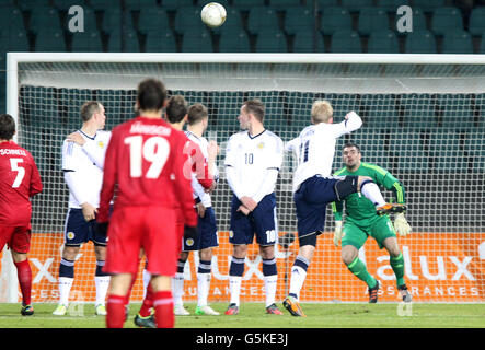 Fußball - International freundlich - Luxemburg gegen Schottland - Stade Josy Barthel. Lars Gerson aus Luxemburg punktet beim International Friendly im Stade Josy Barthel in Luxemburg-Stadt. Stockfoto