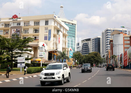 Straßenansicht in Kigali Stadt Zentrum, Ruanda, Afrika Stockfoto