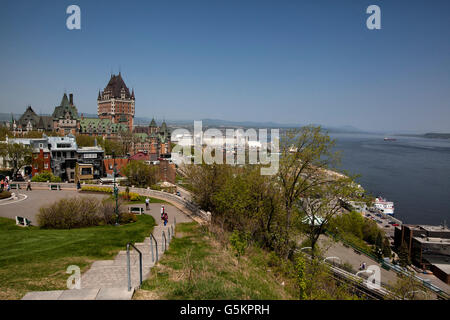 Blick auf die Altstadt Québec (Stadt) von der Spitze der Zitadelle Stockfoto