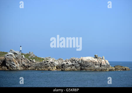 Peninnis Leuchtturm, Str. Marys Isles of Scilly. Stockfoto