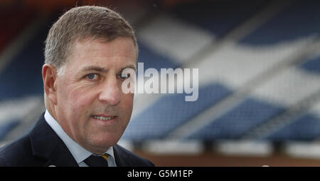 Der neue schottische Assistant Manager Mark McGhee bei einer Pressekonferenz im Hampden Park, Glasgow. Stockfoto