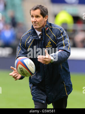 Rugby Union - QBE International - England / Australien - Twickenham. Australiens Cheftrainer Robbie Deans Stockfoto