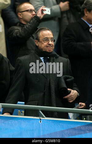Fußball - UEFA Champions League - Gruppe D - Manchester City / Real Madrid - Etihad Stadium. Real Madrid Präsident Florentino Perez Stockfoto