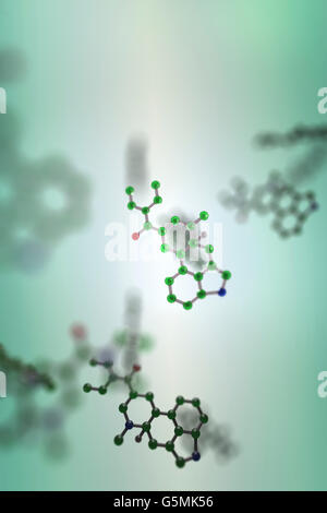 LSD (Lysergic Acid Diethylamide) Moleküle, auch bekannt als Säure, ist eine psychedelische Droge, die bekannt für ihre psychologischen Auswirkungen Stockfoto