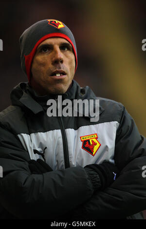 Fußball - npower Football League Championship - Blackpool / Watford - Bloomfield Road. Watfords Manager Gianfranco Zola während des npower Football League Championship-Spiels in der Bloomfield Road, Blackpool. Stockfoto