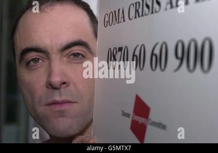 Cold Feet Star James Nesbitt hat sich Zeit gegeben, um den Start eines großen Appells von Großbritanniens größten Hilfsorganisationen zu unterstützen, um Menschen zu helfen, deren Leben durch den Vulkan in der Nähe von Goma in der Demokratischen Republik Kongo zerrissen wurde. * das Katastrophennotfallkomitee (DEC) Goma Crisis Appeal wurde auf einer Pressekonferenz in London ins Leben gerufen und wird auf allen wichtigen Fernsehsendern ausgeschrieben. Stockfoto