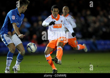 Thomas Ince von Blackpool erzielt sein viertes Tor des Spiels Stockfoto