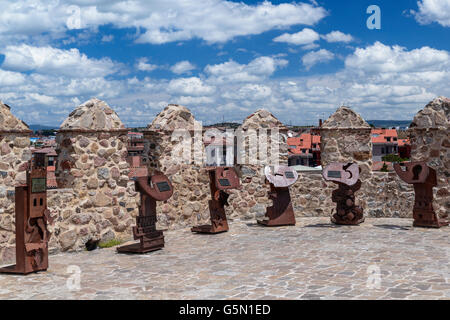 Skulptur La Muralla, Ávila, Kastilien-León, Spanien Stockfoto