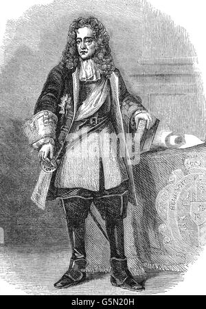 Wilhelm von Oranien oder William III (1650 – 1702) der Niederlande wurde König von England, Irland und Schottland von 1689 bis zu seinem Tod. Nachdem James II versucht zu fliehen, das House Of Commons mit Whig Mehrheit gelöst, dass der Thron vakant war, es sicherer, war wenn der Herrscher Protestant war. Stockfoto