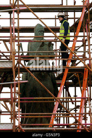 Robert der Bruce-Statue-Restaurierung Stockfoto