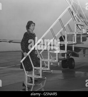 Royalty - schwangere Prinzessin Anne - Flughafen Heathrow - London Stockfoto