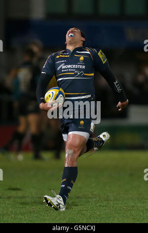 Rugby Union - Aviva Premiership - Worcester Warriors V Saracens - Sixways Stadium. Josh Matavesi, Worcester Warriors Stockfoto