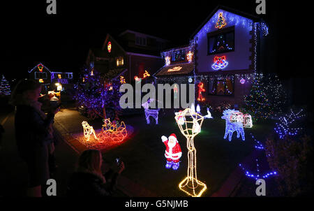Weihnachtsbeleuchtung in ganz Großbritannien Stockfoto