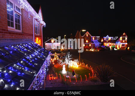 Weihnachtsbeleuchtung in ganz Großbritannien Stockfoto