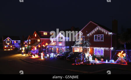 Weihnachtsbeleuchtung in ganz Großbritannien Stockfoto