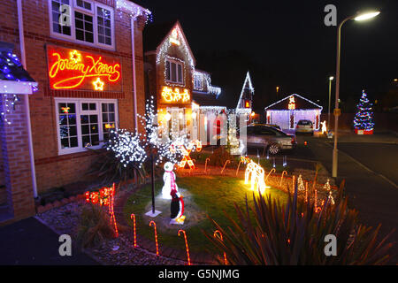 Weihnachtsbeleuchtung in ganz Großbritannien Stockfoto