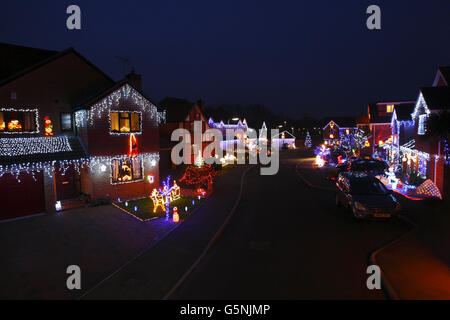 Weihnachtsbeleuchtung in ganz Großbritannien Stockfoto