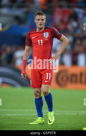 Jamie Vardy (England);  20. Juni 2016 - Fußball: Uefa Euro Frankreich 2016, Gruppe B, Slowakei 0-0 England im Stade Geoffroy-Guichard, Saint-Etienne, Frankreich. (Foto: Aicfoto/AFLO) Stockfoto