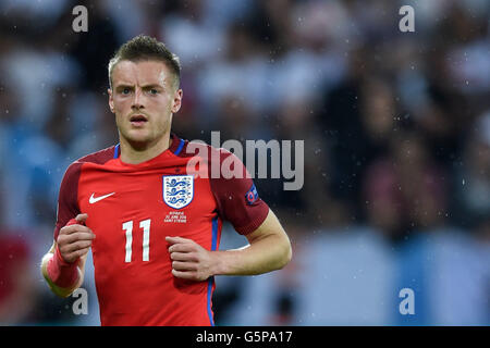 Jamie Vardy (England);  20. Juni 2016 - Fußball: Uefa Euro Frankreich 2016, Gruppe B, Slowakei 0-0 England im Stade Geoffroy-Guichard, Saint-Etienne, Frankreich. (Foto: Aicfoto/AFLO) Stockfoto