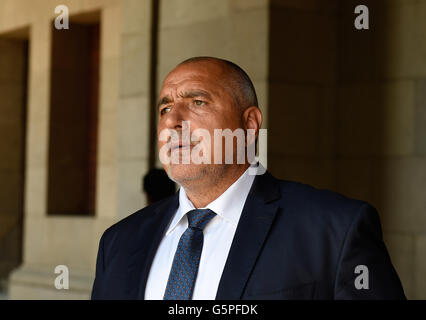 Sofia, Bulgarien. 22. Juni 2016. Bulgarische Ministerpräsident Boyko Borissov vor dem ministeriellen Büro in Sofia, Bulgarien, 22. Juni 2016. Foto: RAINER JENSEN/Dpa/Alamy Live-Nachrichten Stockfoto