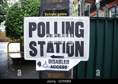 Harringay, Nord-London, UK. 23. Juni 2016. Am Wahltag Referendum Tageszeit Großbritanniens EU (Europäische Union). Wahllokal verwendet für das EU-Referendum in Harringay, North London Credit: Dinendra Haria/Alamy Live News Stockfoto